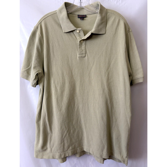 Cherokee Mens Size L Green Solid Short Sleeve Polo Shirt 100% Cotton - Picture 1 of 5